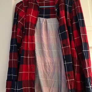 Soma Red and White Plaid Shirt